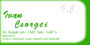 ivan csorgei business card